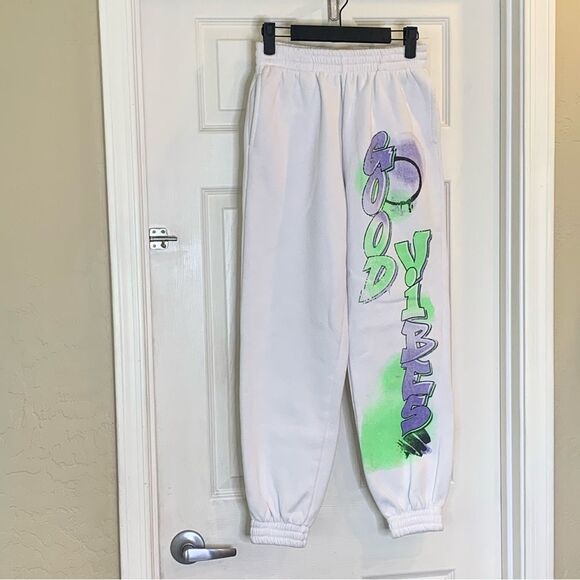 Adika Good Vibes Graffiti Sweatpants Size Small - Picture 3 of 10